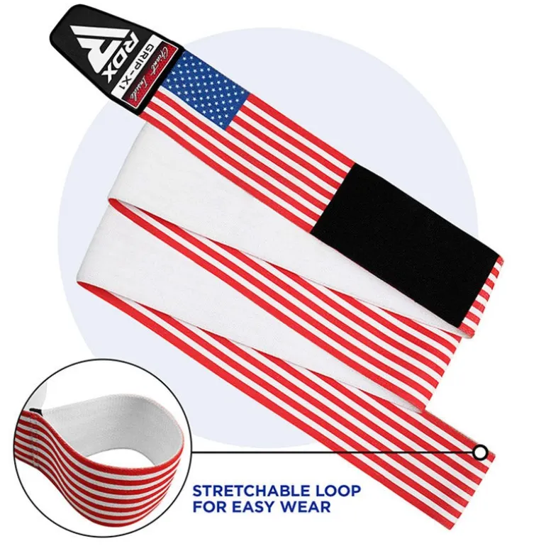 RDX American Flag K1 Elasticated Knee Compression Bandage Wraps Oeko-Tex® Standard 100 Certified