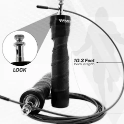 RDX B4 Adjustable 10.3ft Skipping Rope with 2 Tangle-Free Steel Wires