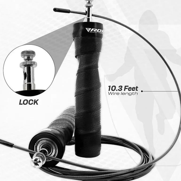RDX B4 Adjustable 10.3ft Skipping Rope with 2 Tangle-Free Steel Wires