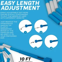 RDX BD Braided Nylon Tangle-Free 10ft Kids Skipping Rope