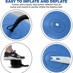 RDX B2 Inflatable Yoga Ball with Anti-Slip Base, Resistance Tubes & Air Pump