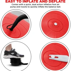 RDX B2 Inflatable Yoga Ball with Anti-Slip Base, Resistance Tubes & Air Pump