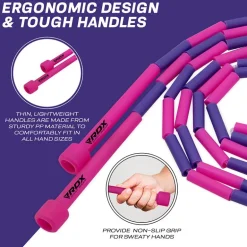 RDX BP Pink Purple Colour Braided Nylon Tangle-Free 10ft Kids Skipping Rope