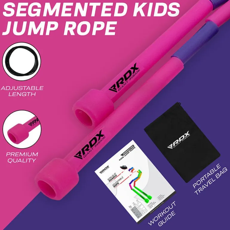 RDX BP Pink Purple Colour Braided Nylon Tangle-Free 10ft Kids Skipping Rope