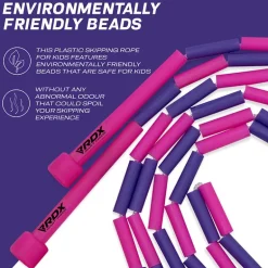 RDX BP Pink Purple Colour Braided Nylon Tangle-Free 10ft Kids Skipping Rope