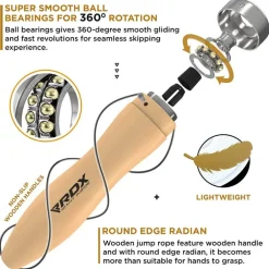 RDX BR 10.3ft Wooden Handles Skipping Rope