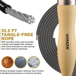 RDX BR 10.3ft Wooden Handles Skipping Rope