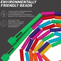 RDX BR Rainbow Color Braided Nylon Tangle-Free 10ft Kids Skipping Rope