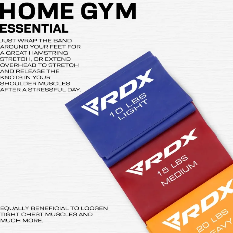 RDX B1 TPE Flat Resistance Training Bands Set