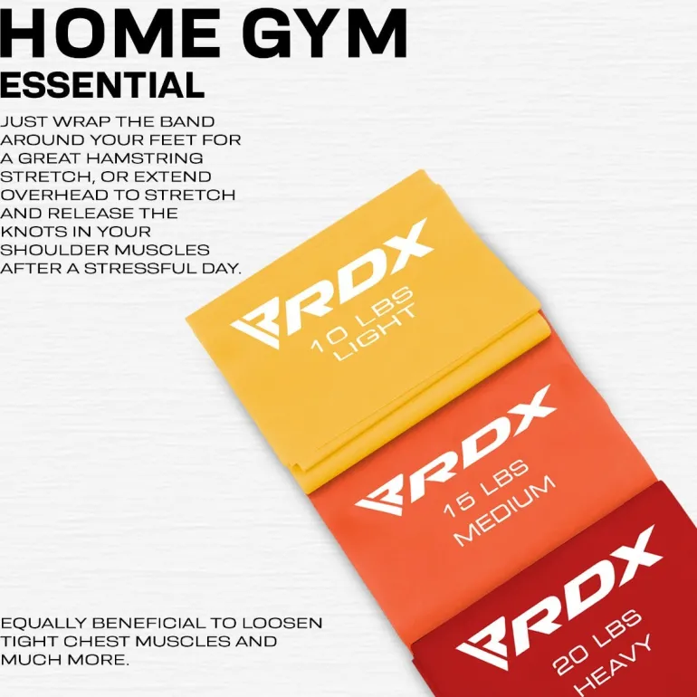 RDX B4 TPE Flat Resistance Training Bands Set