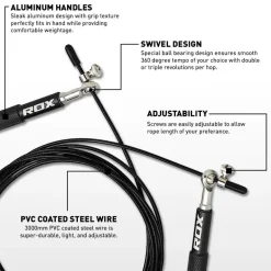 RDX C2 Adjustable Aluminum Handle Skipping Rope