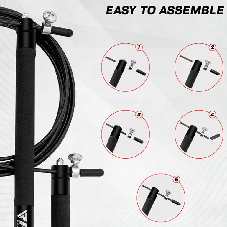 RDX C3 Adjustable 10.3ft Skipping Rope with Non-Slip Handles
