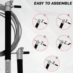 RDX C3 Adjustable 10.3ft Skipping Rope with Non-Slip Handles