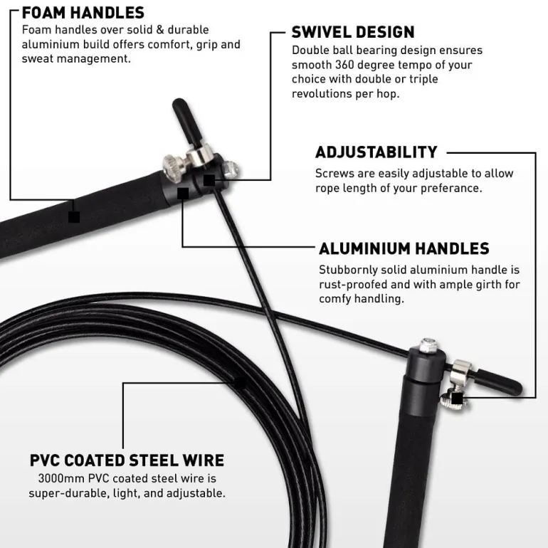 RDX C3 Aluminum Handle Adjustable Skipping Rope