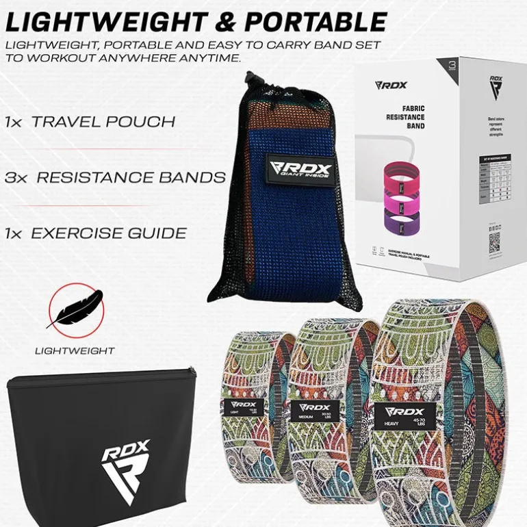 RDX CF Heavy-Duty Fabric Resistance Training Bands for Fitness
