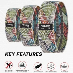 RDX CF Heavy-Duty Fabric Resistance Training Bands for Fitness