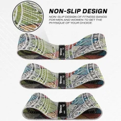 RDX CF Heavy-Duty Fabric Resistance Training Bands for Fitness