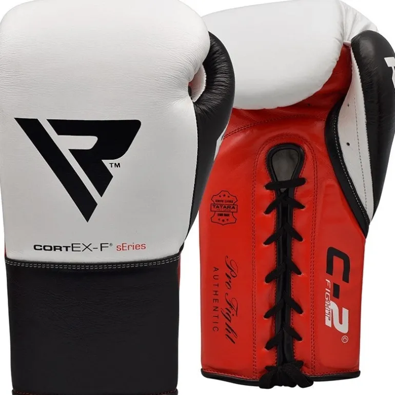 RDX C2 Fight Lace Up Leather Boxing Gloves BBBOFC/BIBA/WBF/NYAC /NEVADA APPROVED