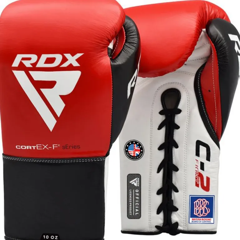 RDX C2 Fight Lace Up Leather Boxing Gloves BBBOFC/BIBA/WBF/NYAC /NEVADA APPROVED