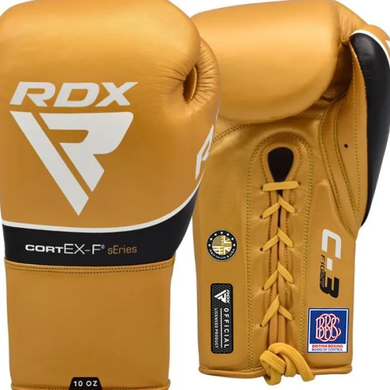 RDX C3 Fight Lace Up Leather Boxing Gloves BBBOFC/BIBA/WBF/NYAC /NEVADA APPROVED