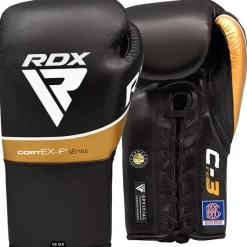 RDX C3 Fight Lace Up Leather Boxing Gloves BBBOFC/BIBA/WBF/NYAC /NEVADA APPROVED