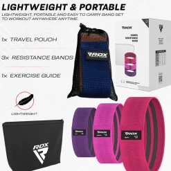RDX CP Heavy-Duty Fabric Resistance Training Bands for Fitness
