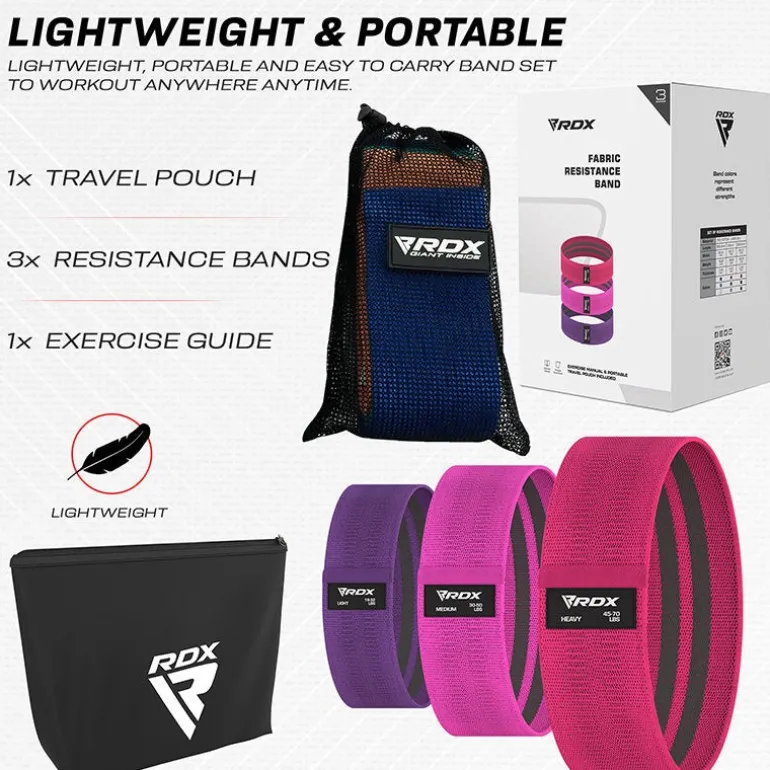 RDX CP Heavy-Duty Fabric Resistance Training Bands for Fitness