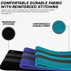 RDX CU Heavy-Duty Fabric Resistance Training Bands for Fitness