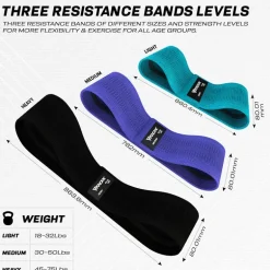 RDX CU Heavy-Duty Fabric Resistance Training Bands for Fitness