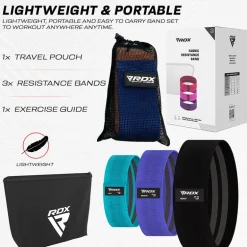 RDX CU Heavy-Duty Fabric Resistance Training Bands for Fitness