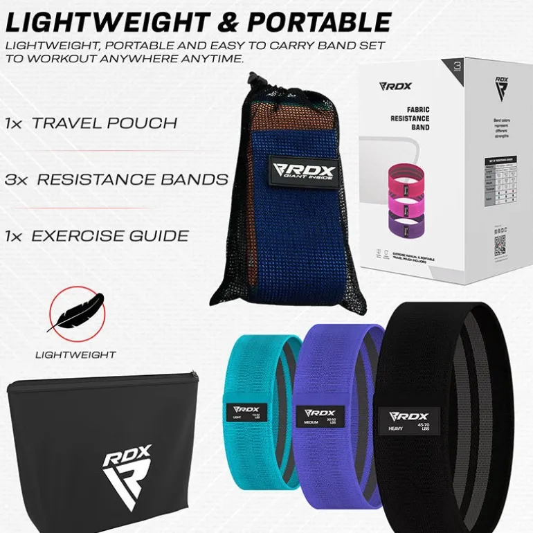 RDX CU Heavy-Duty Fabric Resistance Training Bands for Fitness