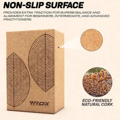 RDX D3 Cork Yoga Block Non-Slip Brick