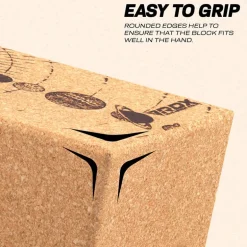 RDX D4 Cork Yoga Block Non-Slip Brick