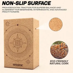 RDX D5 Cork Yoga Block Non-Slip Brick