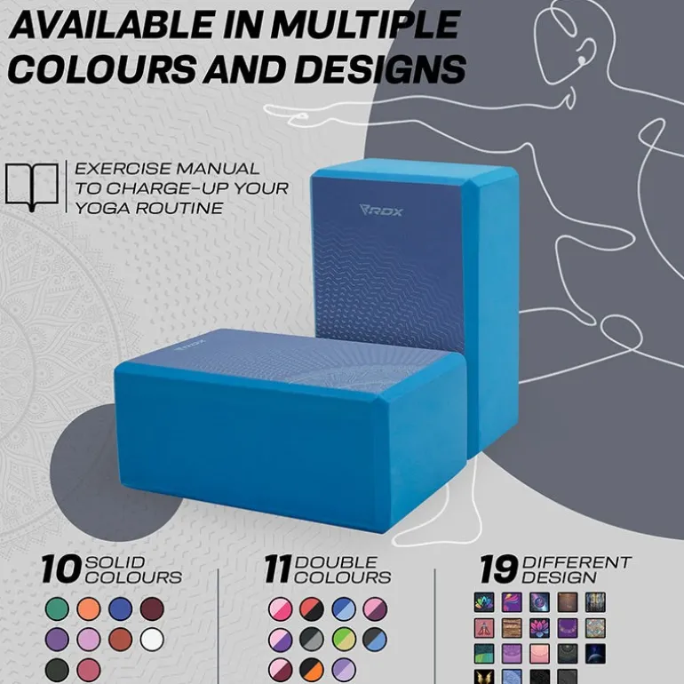 RDX D9 High Density EVA Foam Yoga Blocks Non-Slip Brick