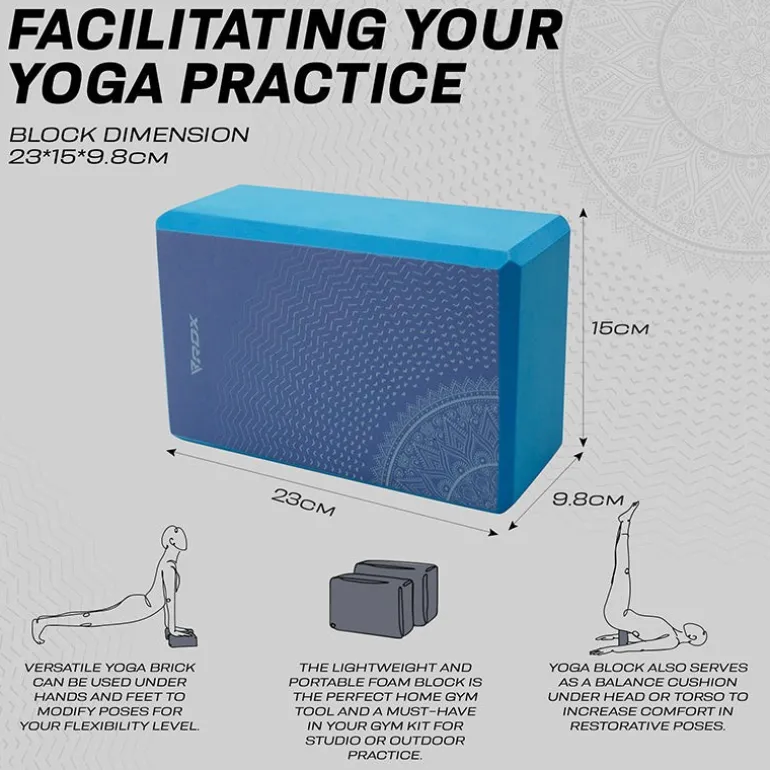 RDX D9 High Density EVA Foam Yoga Blocks Non-Slip Brick