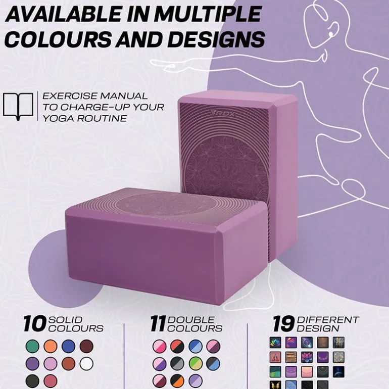RDX D15 High Density EVA Foam Yoga Blocks Non-Slip Brick