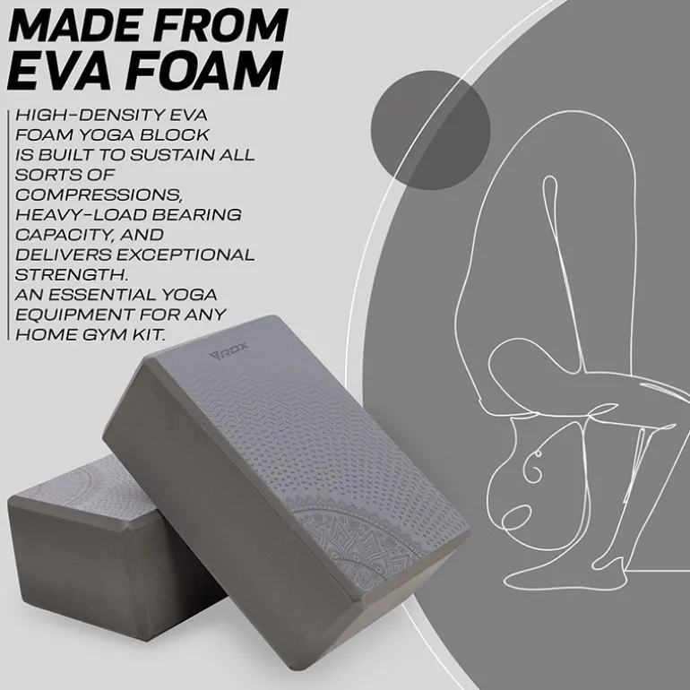 RDX D18 High Density EVA Foam Yoga Blocks Non-Slip Brick