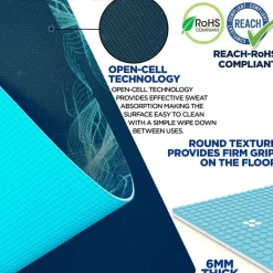 RDX D10 Iris 6mm PVC Yoga Mat Angelic Blue