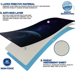 RDX D7 Iris 6mm PVC Yoga Mat Blue Dot