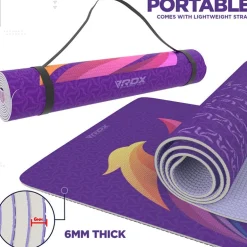 RDX D2 Iris 6mm PVC Yoga Mat Orchid Phoenix