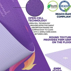 RDX D2 Iris 6mm PVC Yoga Mat Orchid Phoenix
