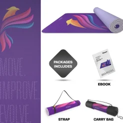 RDX D2 Iris 6mm PVC Yoga Mat Orchid Phoenix