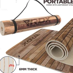 RDX D4 Iris 6mm PVC Yoga Mat Rustic Wood
