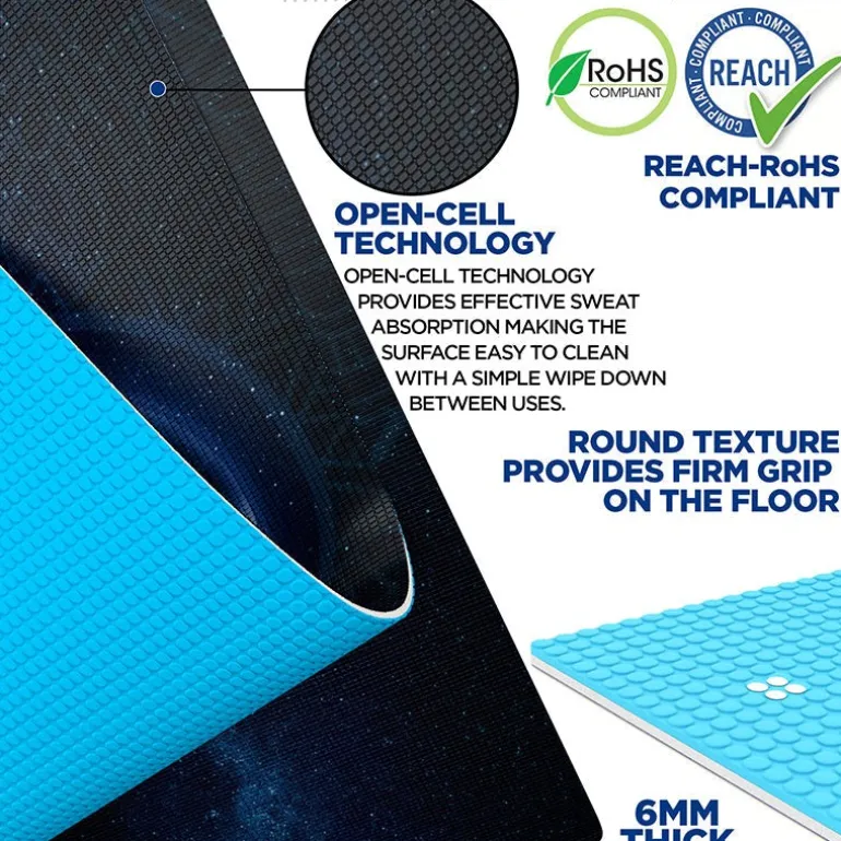 RDX D9 Iris 6mm PVC Yoga Mat Space Medallion
