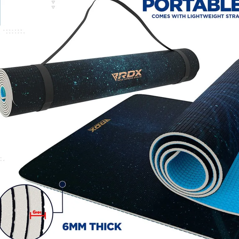 RDX D9 Iris 6mm PVC Yoga Mat Space Medallion