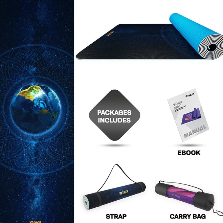 RDX D9 Iris 6mm PVC Yoga Mat Space Medallion