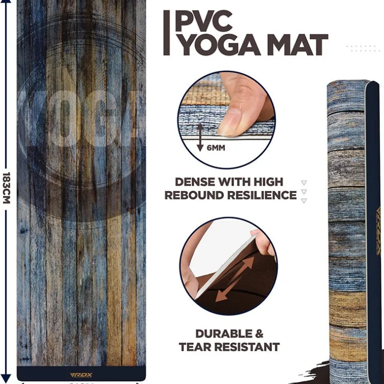 RDX D5 Iris 6mm PVC Yoga Mat Timber Blend