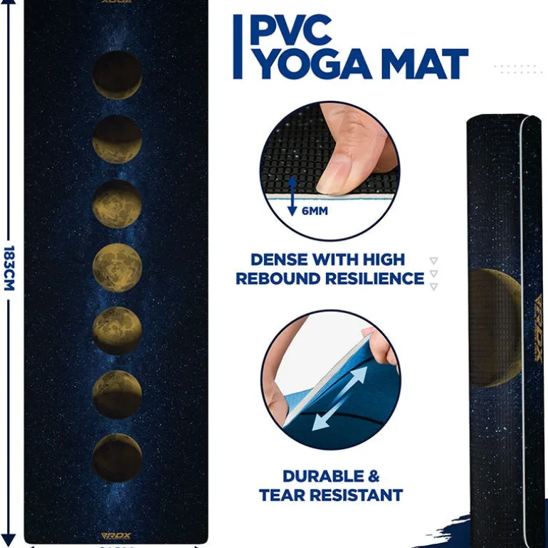 RDX D8 Iris 6mm PVC Yoga Mat Universe Blue