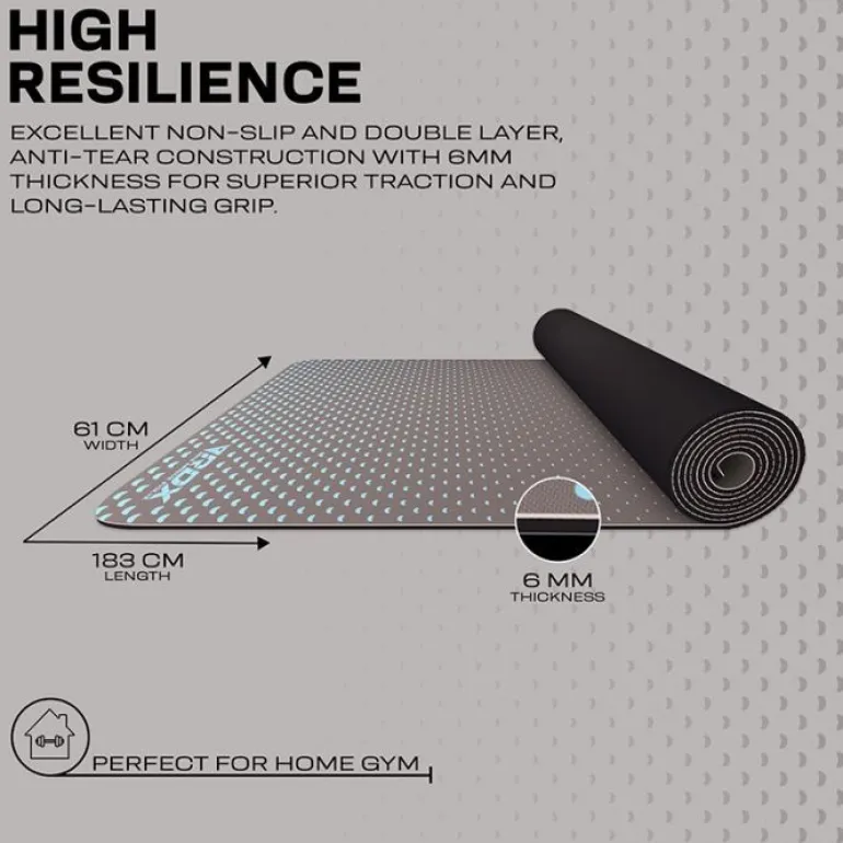 RDX D1 6mm PU Rubber Yoga Mat